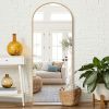 Gold 65x22 inch metal arch stand full length mirror