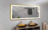 96in. W x 48 in. H LED Lighted Bathroom Wall Mounted Mirror with High Lumen+Anti-Fog Separately Control bedroom full-length mirror bathroom led mirror