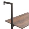 5-Tier Leaning Shelf Dark Brown and Black 25.2"x13.8"x72.8"