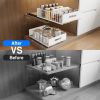 2 Pack Pull Out Cabinet Organizer, Slide Out Cabinet Drawers Peel and Stick Pull Out Drawers Heavy Duty Pull Out Shelf for Kitchen, Cupboard, Pantry,