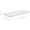 Floating Wall Shelves 4 pcs High Gloss White 23.6"x9.3"x1.5" MDF