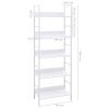5-Layer Book Shelf White 23.6"x10.9"x62.4" Engineered Wood