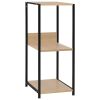 Small Straight Book Shelf Black and Oak 13.2"x15.6"x31.4" Engineered Wood