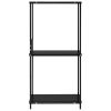Small Straight Book Shelf Black 13.2"x15.6"x31.4" Engineered Wood