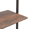 5-Tier Leaning Shelf Dark Brown and Black 25.2"x13.8"x72.8"