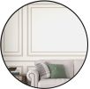 Black 36 Inch Metal Round Bathroom Mirror