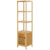 100% Bamboo Bathroom Rack 5-Layer Multifunctional Adjustable Shelf Natural