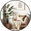 Black 36 Inch Metal Round Bathroom Mirror