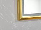 84in. W x 48in. H Oversized Rectangular Black Framed LED Mirror Anti-Fog Dimmable Wall Mount Bathroom Vanity Mirror HD Wall Mirror Kit For Gym And Dan