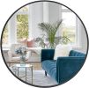 Black 24 Inch Metal Round Bathroom Mirror