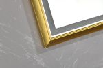 84in. W x 48in. H Oversized Rectangular Black Framed LED Mirror Anti-Fog Dimmable Wall Mount Bathroom Vanity Mirror HD Wall Mirror Kit For Gym And Dan