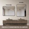 Black 24x36 INCH Metal Rectangle Barhroom mirror