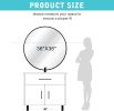 Black 36 Inch Metal Round Bathroom Mirror