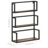 Wall Shelf 23.6"x7.9"x33.5" Solid Reclaimed Wood