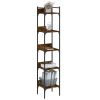 Bookshelf 5-Tier Smoked Oak 13.8"x11.8"x68.5" Engineered Wood