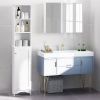 HOMCOM Tall Bathroom Storage Cabinet/Freestanding Linen Tower with 3-Tier Open Adjustable Shelf, White