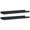 Picture Frame Ledge Shelves 2 pcs Black 15.7"x3.5"x1.2" MDF