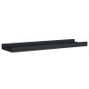 Picture Frame Ledge Shelves 2 pcs Black 15.7"x3.5"x1.2" MDF
