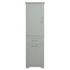 Tall Bathroom Storage Cabinet, Freestanding Storage Cabinet with Two Different Size Drawers and Adjustable Shelf, MDF Board with Painted Finish, Grey