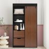 71-inch High wardrobe and cabinet, Clothes Locker, classic sliding barn door armoscope, locker, organizer for bedroom, cloakroom, living room