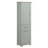 Tall Bathroom Storage Cabinet, Freestanding Storage Cabinet with Two Different Size Drawers and Adjustable Shelf, MDF Board with Painted Finish, Grey