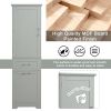 Tall Bathroom Storage Cabinet, Freestanding Storage Cabinet with Two Different Size Drawers and Adjustable Shelf, MDF Board with Painted Finish, Grey