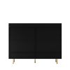 Shoe Cabinet with 4 Doors Large Modern Shoe Storage Organizer Cabinet with Adjustable Shelves for Entryway Black Shoe Rack Cabinet for Living room, be