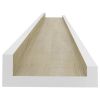 Wall Shelves 2 pcs White and Sonoma Oak 31.5"x3.5"x1.2"
