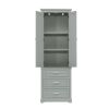 Tall Storage Cabinet with Three Drawers for Bathroom/Office, Grey