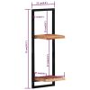 Wall Shelves 2 pcs 9.8"x9.8"x29.5" Solid Wood Acacia and Steel