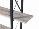 Katerina 5 Tier Bookcase, Metal Frame Wood Base Bookshelf, Oak