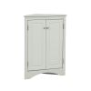Grey Triangle Bathroom Storage Cabinet with Adjustable Shelves, Freestanding Floor Cabinet for Home Kitchen