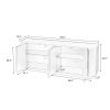 Sideboard Storage Cabinet TV Stand with wave pattern Buffet Cabinet Wooden Vertical Striped Cabinet for Kitchen/Bedroom/Entryway. Black, 64''W x 15''D