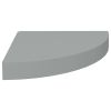 Floating Corner Shelves 4 pcs Gray 9.8"x9.8"x1.5" MDF