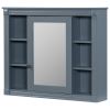 35'' x 28'' Wall Mounted Bathroom Storage Cabinet, Medicine Cabinet, Modern Bathroom Wall Cabinet with Mirror, Mirror Cabinet with 6 Open Shelves (Not