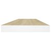Floating Wall Shelves 2 pcs Oak and White 23.6"x9.3"x1.5" MDF