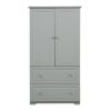Wide Bathroom Storage Cabinet, Freestanding Storage Cabinet with Two Drawers and Adjustable Shelf, MDF Board with Painted Finish, Grey