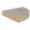 Floating Corner Shelves 4 pcs Oak 9.8"x9.8"x1.5" MDF