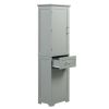 Tall Bathroom Storage Cabinet, Freestanding Storage Cabinet with Two Different Size Drawers and Adjustable Shelf, MDF Board with Painted Finish, Grey
