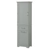 Tall Bathroom Storage Cabinet, Freestanding Storage Cabinet with Two Different Size Drawers and Adjustable Shelf, MDF Board with Painted Finish, Grey