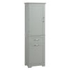 Tall Bathroom Storage Cabinet, Freestanding Storage Cabinet with Two Different Size Drawers and Adjustable Shelf, MDF Board with Painted Finish, Grey