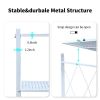 Joybos¬Æ 5 Tier White Heavy Duty Foldable Metal Organizer Shelves with Wheels
