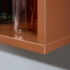 Wood wall-mounted storage cabinet, 5-layer toilet bathroom storage cabinet, multifunctional cabinet with adjustable door, chocolate brown