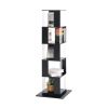 5 tier Rotating Bookshelf, Floor Rack Simple Bookcase with Acrylic plate Student Multi-Function Creative Bookshelf for Living Room with anti-toppling