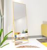 Wall-Mounted Alloy Frame Full Length Mirror, Golden