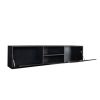 FCH Modern Minimalist Floating TV Stand for 65-inch TVs; High Glossy Wall-Mounted Entertainment Center with 2 Large Drawers & Display Shelves; Black