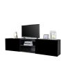 FCH Modern Minimalist Floating TV Stand for 65-inch TVs; High Glossy Wall-Mounted Entertainment Center with 2 Large Drawers & Display Shelves; Black