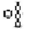6 tier Rotating Bookshelf, Floor Rack Simple Bookcase with Acrylic plate Student Multi-Function Creative Bookshelf for Living Room with anti-toppling