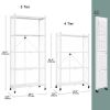 Joybos¬Æ 5 Tier White Heavy Duty Foldable Metal Organizer Shelves with Wheels