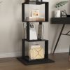 6 tier Rotating Bookshelf, Floor Rack Simple Bookcase with Acrylic plate Student Multi-Function Creative Bookshelf for Living Room with anti-toppling